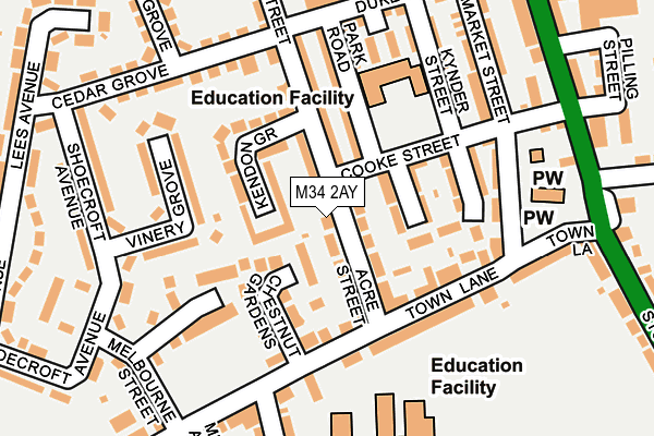 M34 2AY map - OS OpenMap – Local (Ordnance Survey) M34 2AY map - OS OpenMap – Local (Ordnance Survey)