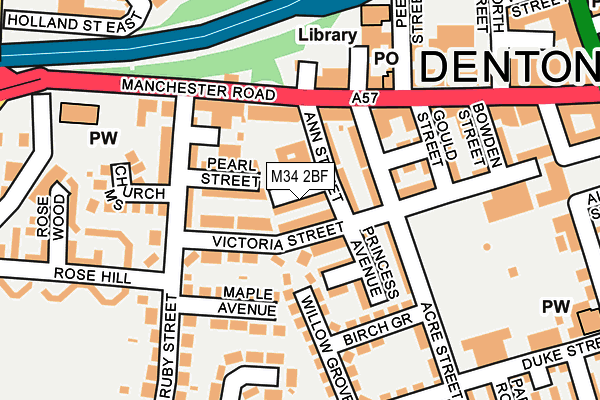 M34 2BF map - OS OpenMap – Local (Ordnance Survey)