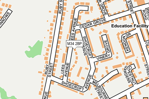 M34 2BP map - OS OpenMap – Local (Ordnance Survey)