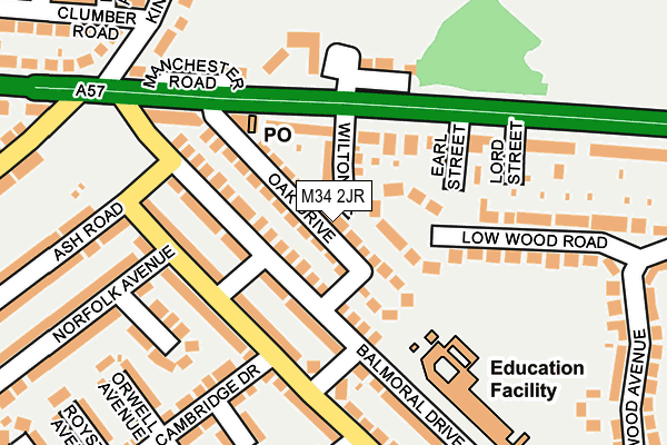 M34 2JR map - OS OpenMap – Local (Ordnance Survey) M34 2JR map - OS OpenMap – Local (Ordnance Survey)