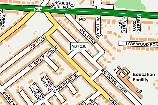 M34 2JU map - OS OpenMap – Local (Ordnance Survey) M34 2JU map - OS OpenMap – Local (Ordnance Survey)
