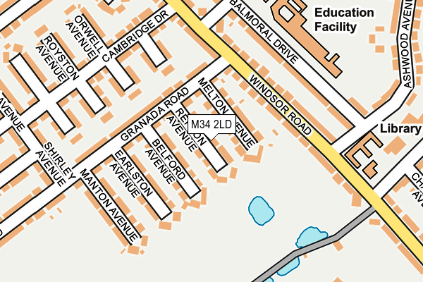 M34 2LD map - OS OpenMap – Local (Ordnance Survey)