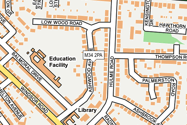 M34 2PA map - OS OpenMap – Local (Ordnance Survey)