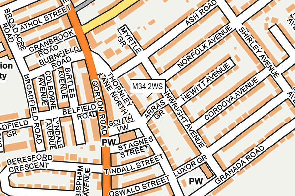 M34 2WS map - OS OpenMap – Local (Ordnance Survey) M34 2WS map - OS OpenMap – Local (Ordnance Survey)
