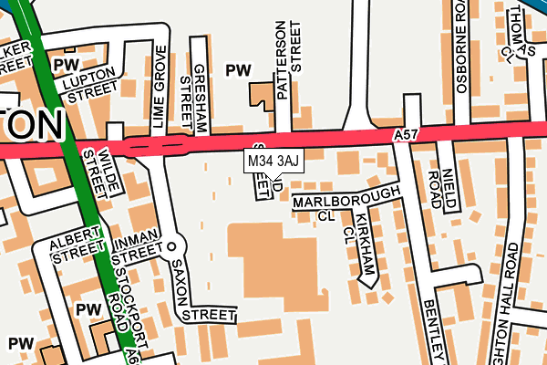 M34 3AJ map - OS OpenMap – Local (Ordnance Survey)