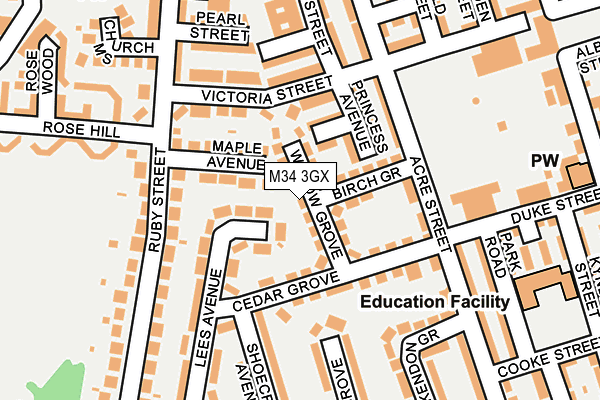 M34 3GX map - OS OpenMap – Local (Ordnance Survey) M34 3GX map - OS OpenMap – Local (Ordnance Survey)