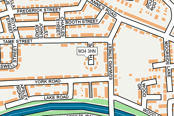 M34 3HN map - OS OpenMap – Local (Ordnance Survey)