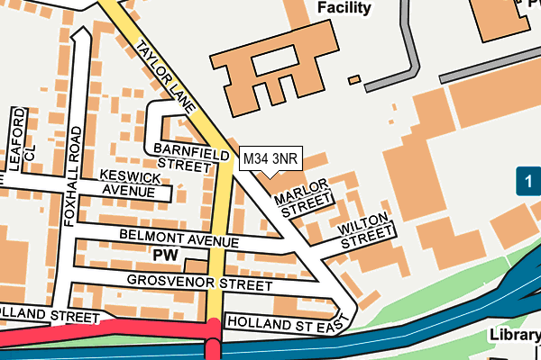 M34 3NR map - OS OpenMap – Local (Ordnance Survey)
