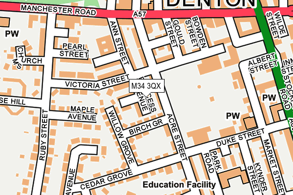 M34 3QX map - OS OpenMap – Local (Ordnance Survey) M34 3QX map - OS OpenMap – Local (Ordnance Survey)