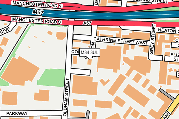 M34 3UL map - OS OpenMap – Local (Ordnance Survey)
