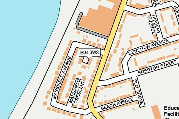 M34 3WS map - OS OpenMap – Local (Ordnance Survey) M34 3WS map - OS OpenMap – Local (Ordnance Survey)
