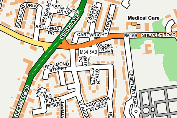 M34 5AB map - OS OpenMap – Local (Ordnance Survey) M34 5AB map - OS OpenMap – Local (Ordnance Survey)