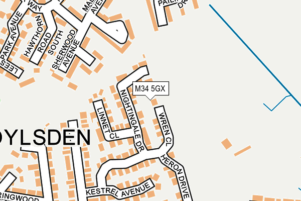 M34 5GX map - OS OpenMap – Local (Ordnance Survey) M34 5GX map - OS OpenMap – Local (Ordnance Survey)