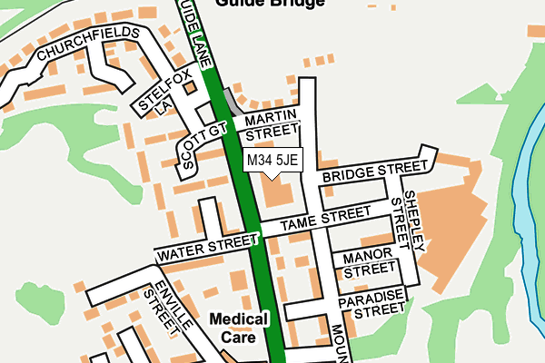 M34 5JE map - OS OpenMap – Local (Ordnance Survey)