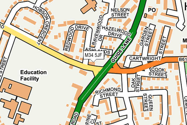 M34 5JF map - OS OpenMap – Local (Ordnance Survey) M34 5JF map - OS OpenMap – Local (Ordnance Survey)
