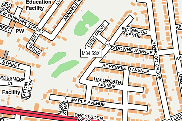 M34 5SX map - OS OpenMap – Local (Ordnance Survey) M34 5SX map - OS OpenMap – Local (Ordnance Survey)