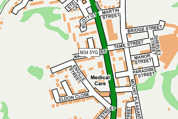 M34 5YG map - OS OpenMap – Local (Ordnance Survey) M34 5YG map - OS OpenMap – Local (Ordnance Survey)