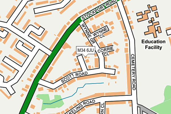 M34 6JU map - OS OpenMap – Local (Ordnance Survey) M34 6JU map - OS OpenMap – Local (Ordnance Survey)