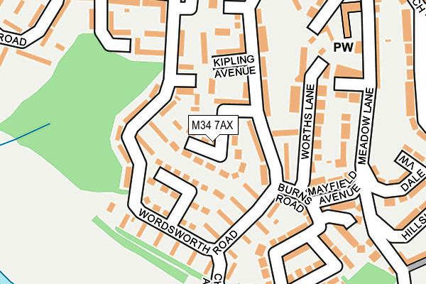 M34 7AX map - OS OpenMap – Local (Ordnance Survey) M34 7AX map - OS OpenMap – Local (Ordnance Survey)