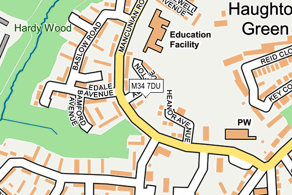M34 7DU map - OS OpenMap – Local (Ordnance Survey)