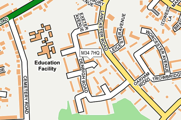 M34 7HQ map - OS OpenMap – Local (Ordnance Survey)