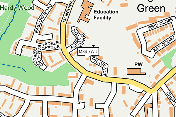 M34 7WU map - OS OpenMap – Local (Ordnance Survey)