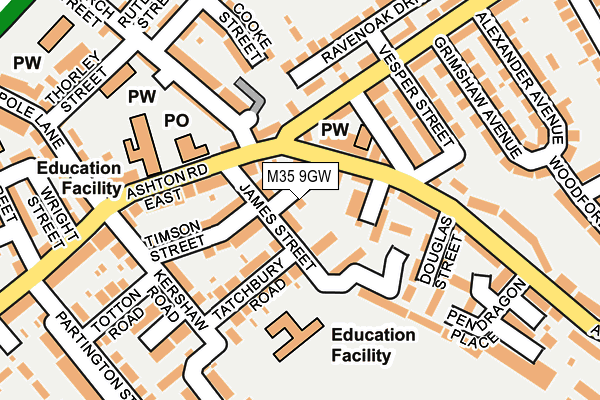 M35 9GW map - OS OpenMap – Local (Ordnance Survey) M35 9GW map - OS OpenMap – Local (Ordnance Survey)