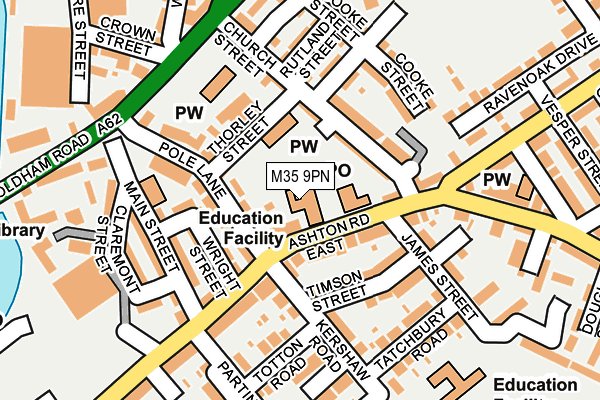 M35 9PN map - OS OpenMap – Local (Ordnance Survey)