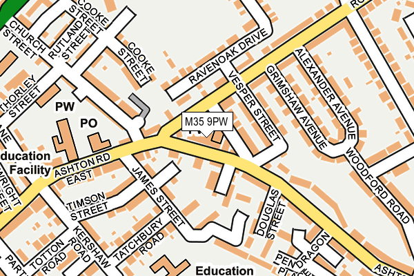 M35 9PW map - OS OpenMap – Local (Ordnance Survey) M35 9PW map - OS OpenMap – Local (Ordnance Survey)