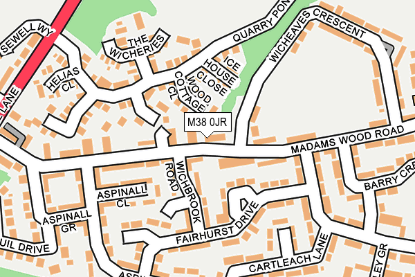 M38 0JR map - OS OpenMap – Local (Ordnance Survey) M38 0JR map - OS OpenMap – Local (Ordnance Survey)
