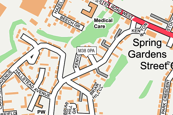 M38 0PA map - OS OpenMap – Local (Ordnance Survey) M38 0PA map - OS OpenMap – Local (Ordnance Survey)