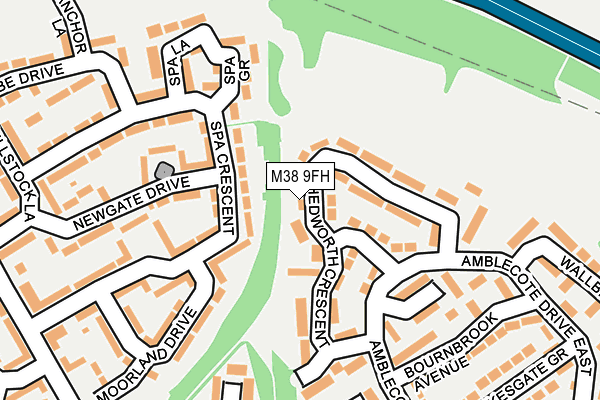 M38 9FH map - OS OpenMap – Local (Ordnance Survey) M38 9FH map - OS OpenMap – Local (Ordnance Survey)