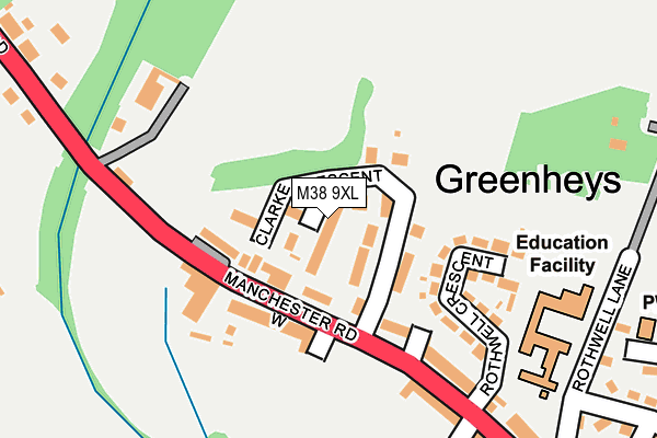 M38 9XL map - OS OpenMap – Local (Ordnance Survey) M38 9XL map - OS OpenMap – Local (Ordnance Survey)
