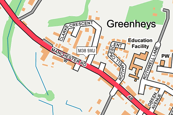 M38 9XU map - OS OpenMap – Local (Ordnance Survey)