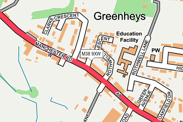 M38 9XW map - OS OpenMap – Local (Ordnance Survey) M38 9XW map - OS OpenMap – Local (Ordnance Survey)