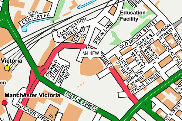 M4 4FW map - OS OpenMap – Local (Ordnance Survey) M4 4FW map - OS OpenMap – Local (Ordnance Survey)