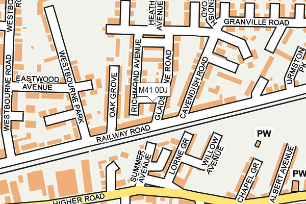 M41 0DJ map - OS OpenMap – Local (Ordnance Survey) M41 0DJ map - OS OpenMap – Local (Ordnance Survey)