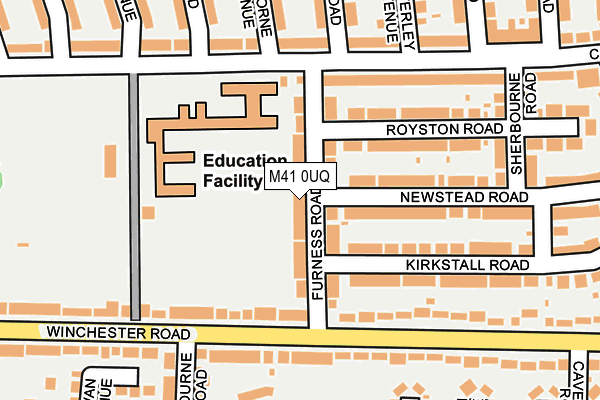 M41 0UQ map - OS OpenMap – Local (Ordnance Survey)