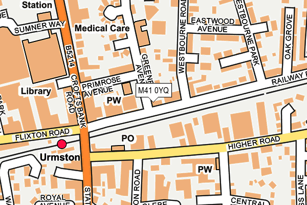 M41 0YQ map - OS OpenMap – Local (Ordnance Survey) M41 0YQ map - OS OpenMap – Local (Ordnance Survey)