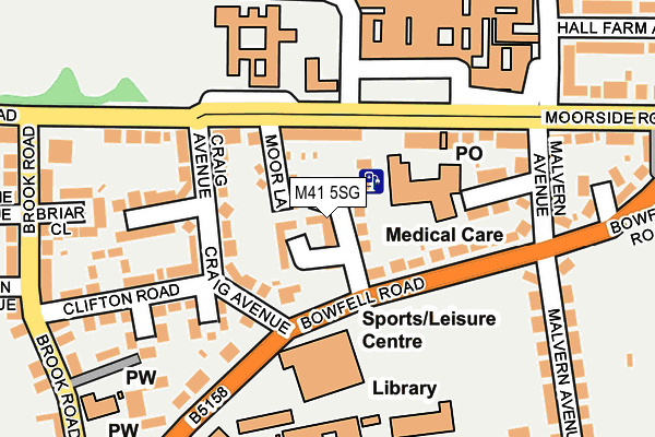 M41 5SG map - OS OpenMap – Local (Ordnance Survey) M41 5SG map - OS OpenMap – Local (Ordnance Survey)