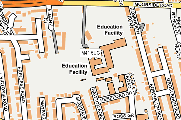 M41 5UG map - OS OpenMap – Local (Ordnance Survey)