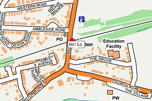 M41 6JL map - OS OpenMap – Local (Ordnance Survey) M41 6JL map - OS OpenMap – Local (Ordnance Survey)