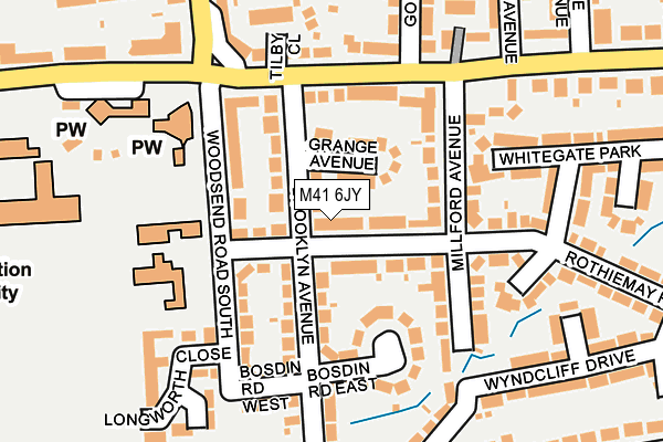 M41 6JY map - OS OpenMap – Local (Ordnance Survey) M41 6JY map - OS OpenMap – Local (Ordnance Survey)