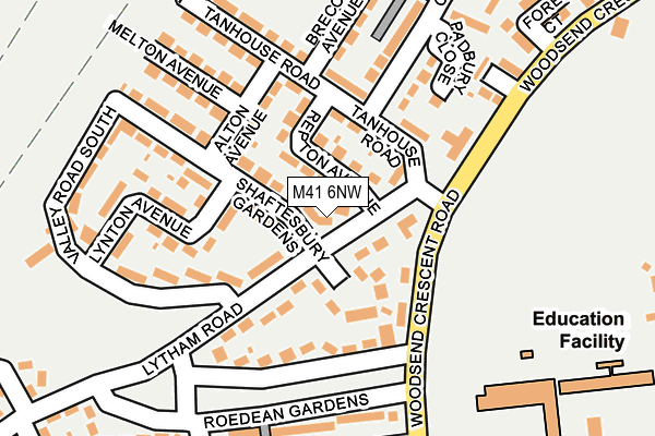 M41 6NW map - OS OpenMap – Local (Ordnance Survey) M41 6NW map - OS OpenMap – Local (Ordnance Survey)