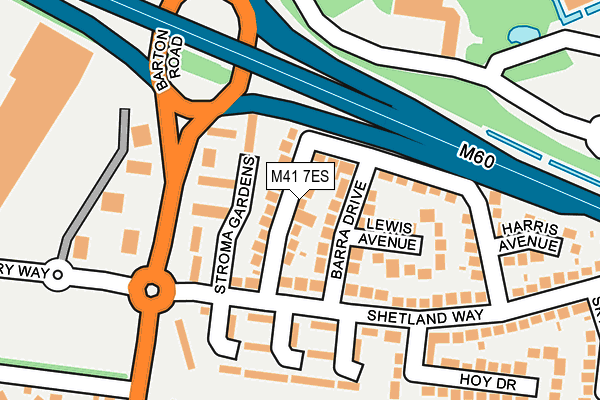 M41 7ES map - OS OpenMap – Local (Ordnance Survey)