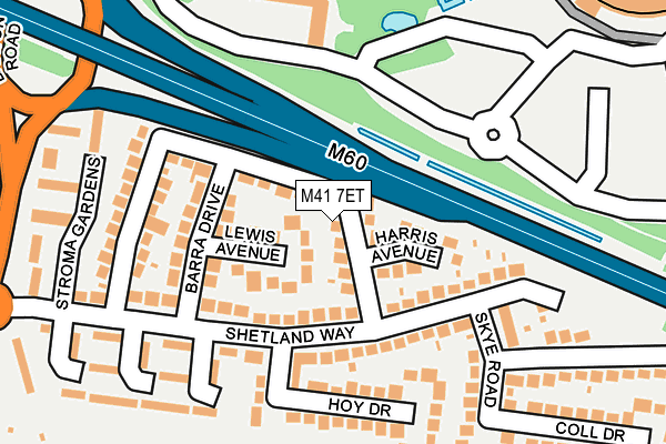 M41 7ET map - OS OpenMap – Local (Ordnance Survey)