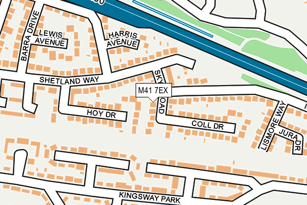 M41 7EX map - OS OpenMap – Local (Ordnance Survey)