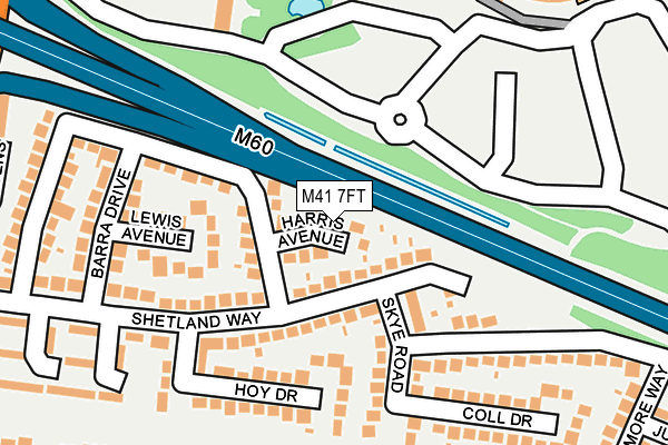 M41 7FT map - OS OpenMap – Local (Ordnance Survey)