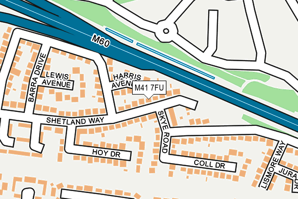 M41 7FU map - OS OpenMap – Local (Ordnance Survey)