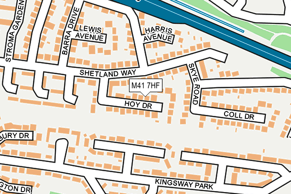 M41 7HF map - OS OpenMap – Local (Ordnance Survey)